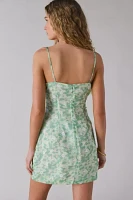 Glamorous Ditsy Daisy Floral Satin Slip Mini Dress