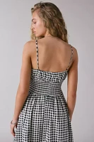 Glamorous Gingham Cotton-Blend Smocked Midi Dress
