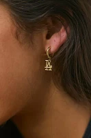 Luv Aj MLB Los Angeles Dodgers Logo Charm Hoop Earring