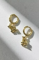 Luv Aj MLB Los Angeles Dodgers Logo Charm Hoop Earring