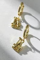 Luv Aj MLB Los Angeles Dodgers Logo Charm Hoop Earring