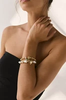 Belladona Pearl & Gold Beaded Bracelet Set