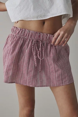 Kimchi Blue Emiline Gingham Cotton Low-Rise Mini Skirt