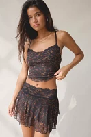 UO Ashley Lace Trim Mesh Cropped Cami