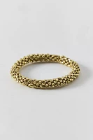 Textured Metal Beaded Stretch Bracelet