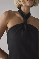 ReMADE By UO Made LA EcoVero™ Linen Knotted Halter Mini Dress