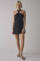 ReMADE By UO Made LA EcoVero™ Linen Knotted Halter Mini Dress