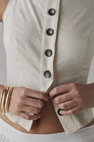 ReMADE By UO Made LA EcoVero™ Linen Button Front Tank Top