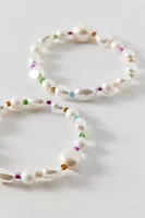 Ash Pearl Colorful Beaded Bracelets Set