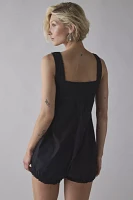 Motel Kenna Button-Front Cotton Babydoll Romper