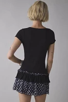 Motel Navya Ruffle Wrap Drop Waist Mini Dress