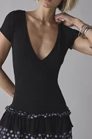 Motel Navya Ruffle Wrap Drop Waist Mini Dress