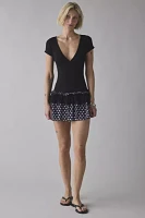 Motel Navya Ruffle Wrap Drop Waist Mini Dress