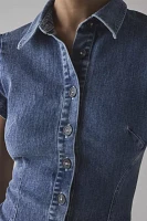 BDG For Keeps Seamed Button Front Denim Mini Dress