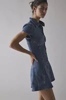 BDG For Keeps Seamed Button Front Denim Mini Dress