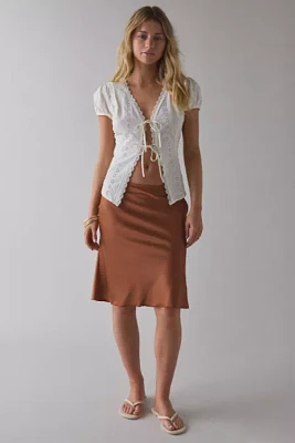 Lioness Shoreline Satin Slip Midi Skirt