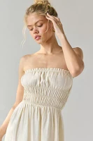 ReMADE By UO Made LA EcoVero™ Linen Ruched Tube Midi Dress