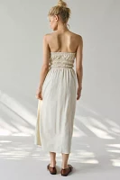 ReMADE By UO Made LA EcoVero™ Linen Ruched Tube Midi Dress