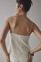 Lioness Mariah Linen-Blend Asymmetric Tie-Front Cami