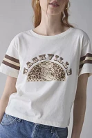 Nashville Cowboy Boots Leopard Print Graphic Cropped Tee