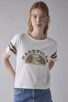 Nashville Cowboy Boots Leopard Print Graphic Cropped Tee