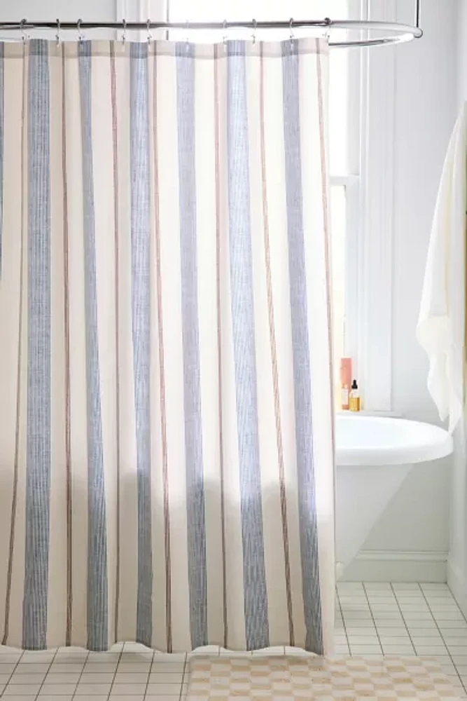Ivy Striped Patterned Shower Curtain