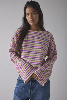ReMADE By UO Striped Knit Drippy Sleeve Sweater