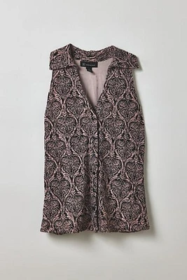 Vintage By Velzy I.N.C Paisley Collared V-Neckline Sleeveless Blouse