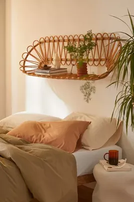 Mariella Rattan Headboard Wall Shelf