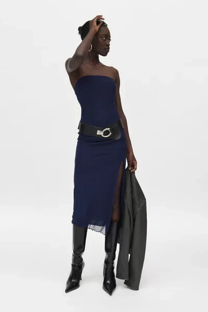 UO Samara Mesh Strapless Midi Dress