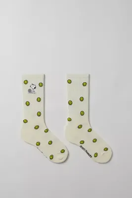 Peanuts Snoopy Tennis Embroidery Crew Sock
