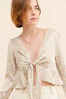Dress Forum Tie Front Printed Top