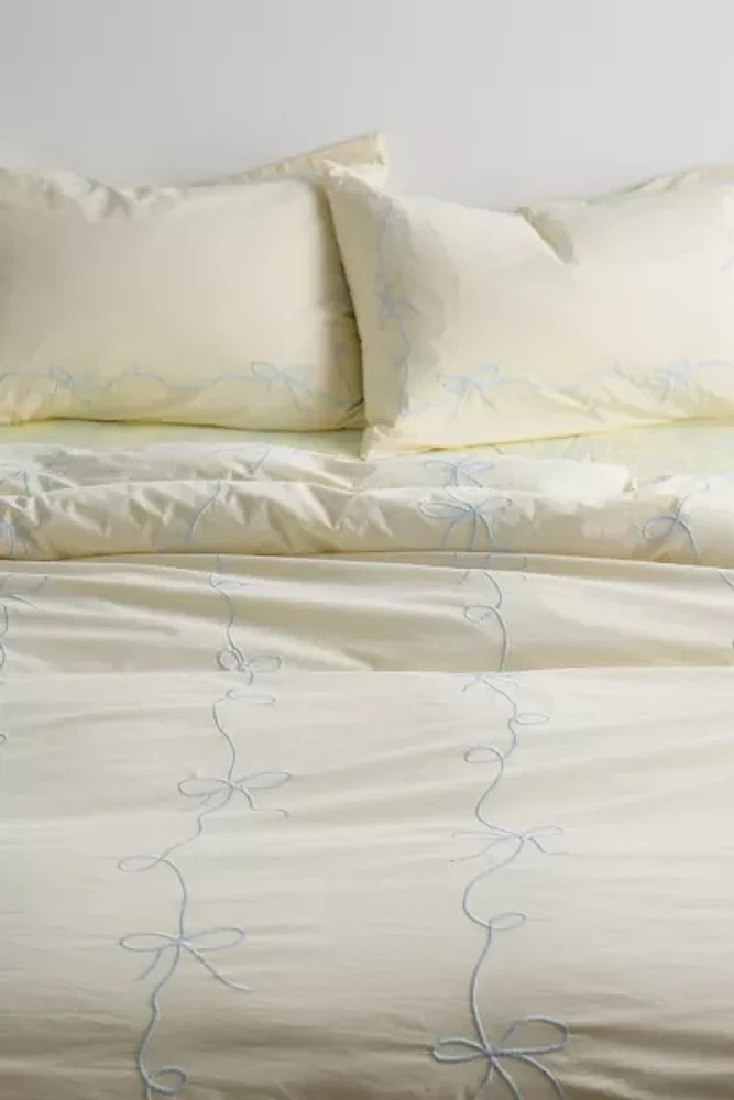 Lacey Bows Femme Embroidered Duvet Cover