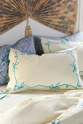 Lacey Bows Femme Embroidered Sham Set