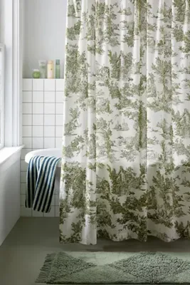 Frog Toile Patterned Shower Curtain