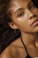 18k Gold & Sterling Silver Plated Hoop Earring Set