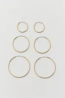 18k Gold & Sterling Silver Plated Hoop Earring Set