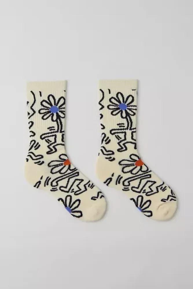 Keith Haring Dancing Flower Crew Sock