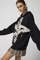 UO Bleached Star Zip-Up Hoodie Sweatshirt