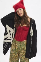 UO Bleached Star Zip-Up Hoodie Sweatshirt