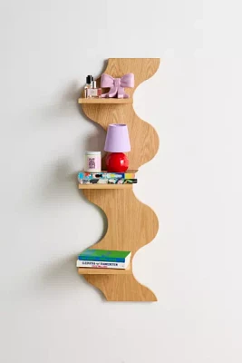 Squiggle Book Tower Wall Shelf