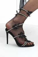 Azalea Wang Aryana Rhinestone Ankle Wrap Sandal