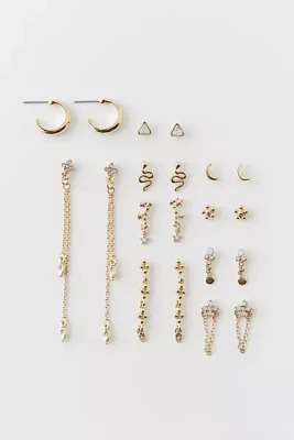 Celestial Rhinestone Post & Hoop Earring Set