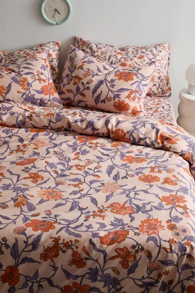 Ella Vine Floral Pattern Duvet Cover Set