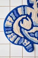 Delft Cat Shaped Tufted Bath Mat