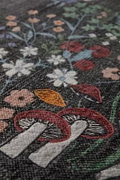 Insect Floral Embroidered Brushed Rug