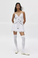 LoveShackFancy Brealynn Embellished Cotton Mini Dress