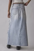 Abrand 95 Cater Destructed High-Low Denim Maxi Skirt