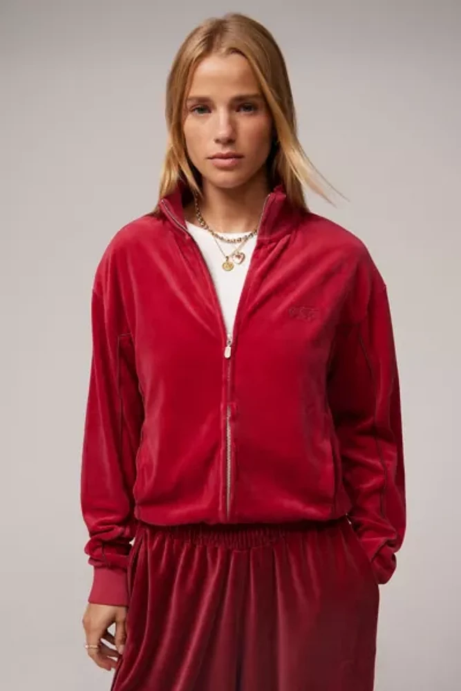iets frans... Harri Red Velour Track Top