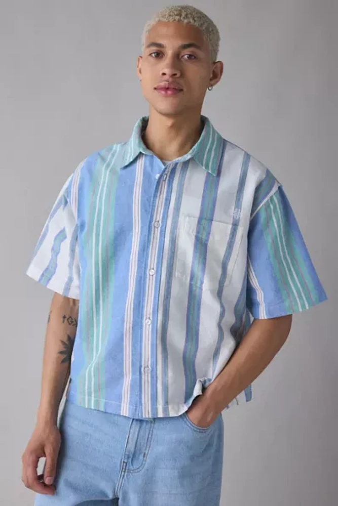 UO Stripe Cutoff Oxford Shirt